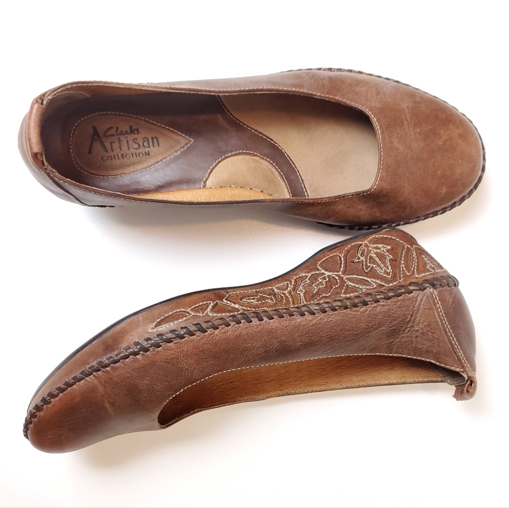 Clarks Artisan Collection Brown leather Wedge